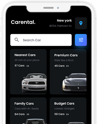 Carental - Car Rental Booking App, Self driving Car App, Car Rent App at all solutions project works