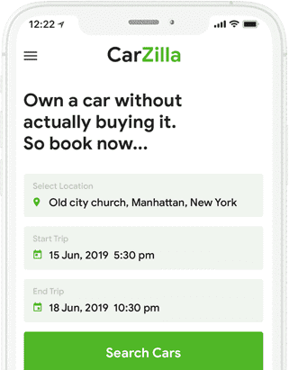 Carzilla - Car Rental Booking App, Self driving Car App, Car Rent App at all solutions project works