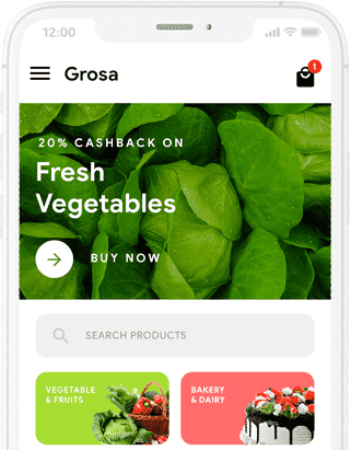 Grosa - Online Grocery Ordering App, Grocery App at all solutions project works