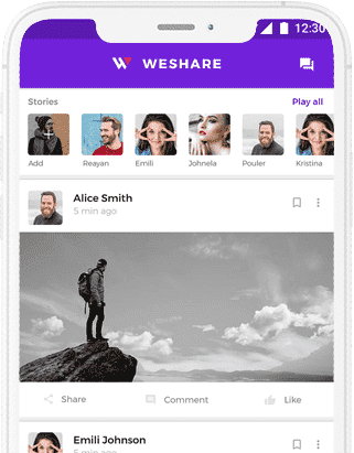 Weshare - Social Media Sharing App, Chatting App at all solutions project works